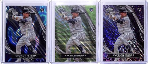 3 Lot 2024 Topps Chrome Black Everson Pereira RC Refractor 75 99