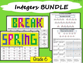 6th Grade Integers And Coordinate Plane Activities By Ms Kue S Math