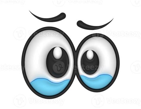 3d Cute Cartoon Eyes Crying On A Transparent Background 35753797 Png