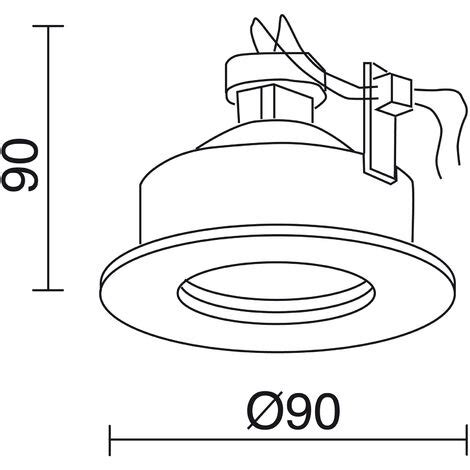 Plafonnier Encastr Palma Fixed Round Ip Gu W Noir