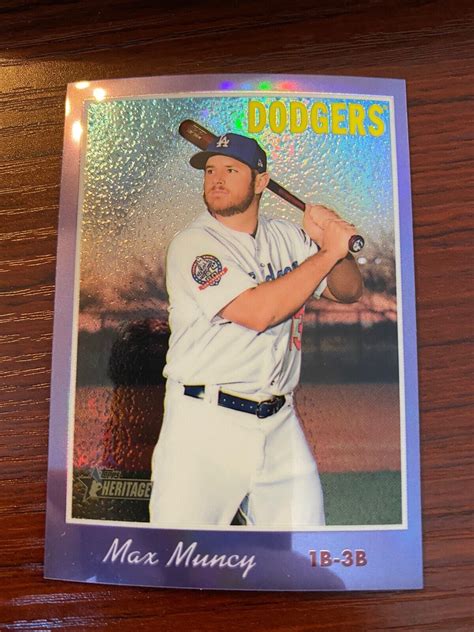 MAX MUNCY 2019 TOPPS HERITAGE CHROME PURPLE REFRACTOR THC 446 EBay