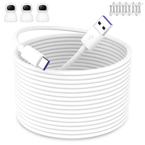 Imangoo Usb C Kaapeli M Valvontakameran Virtakaapeli Valkoinen