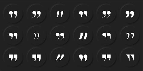 Premium Vector Set Of Quotation Mark Icon Double Comma Silhouette