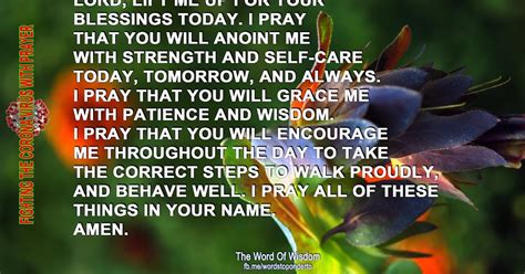 The Word Of Wisdom Prayer For Strength And Self Care