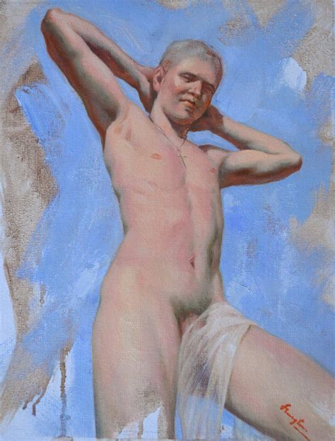 Original Oil Painting Male Nude 160955 Painting By Hongtao Huang