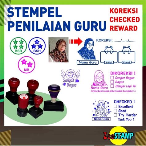 Jual Stempel Nilai Guru Penilaian Koreksi Checked Reward