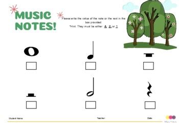 Music Note Values Worksheet By Gregory Prendergast Tpt