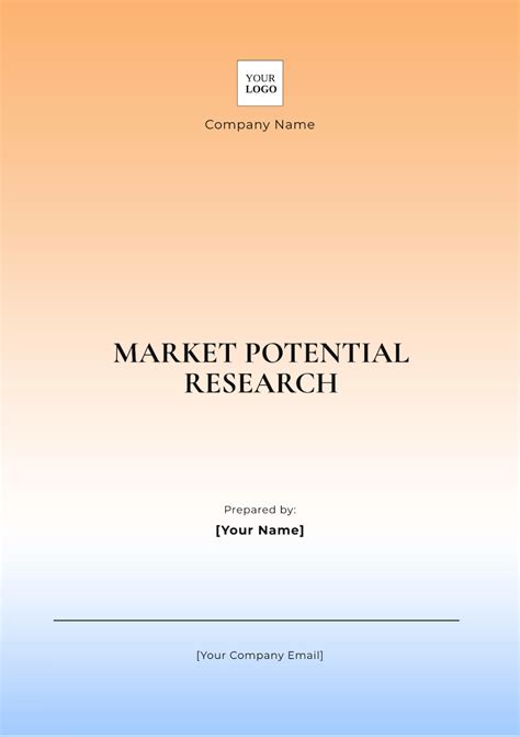 Free Market Potential Research Template Edit Online And Download