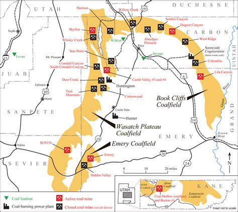 Location And Status At Time Of Publication Of Utah Coal Mines And