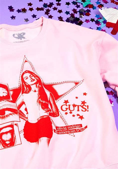 Guts World Tour Crewneck Pullover In Pink Olivia Rodrigo Official Store