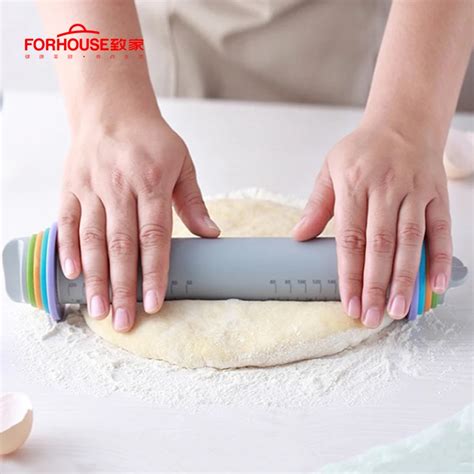 Food Grade Silicone Rolling Pin Fondant Paste Cake Roller Cake Bakeware