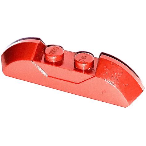 LEGO Red Slope 1 X 4 Curved With Sloped Ends And Two Top Studs 40996