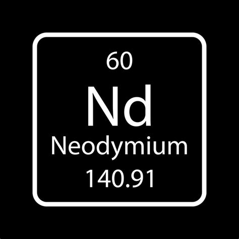 Neodymium Symbol Chemical Element Of The Periodic Table Vector