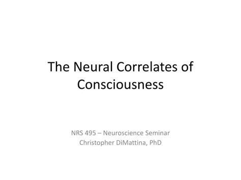 Ppt The Neural Correlates Of Consciousness Powerpoint Presentation