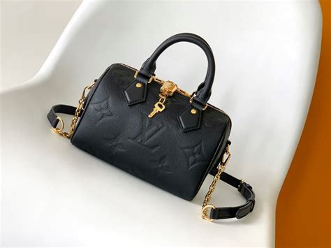 Louis Vuitton Speedy 20 Bandoulière Monogram Empreinte Black Leather ...