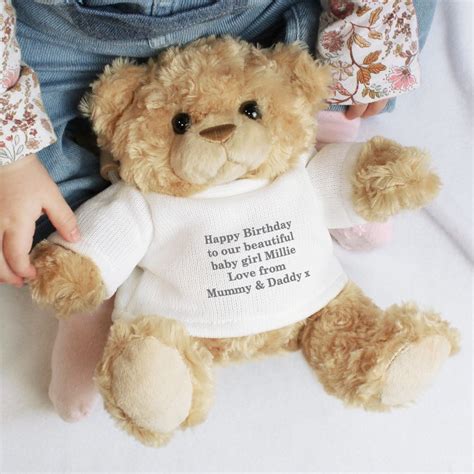 Personalised Message Teddy Bear Grey