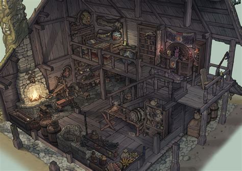 rpg cottage esteban  moraga rpg house ideas dnd cabin interior
