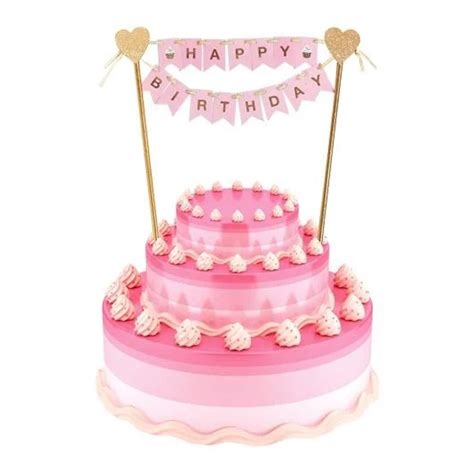 Cake Topper In Carta Happy Birthday Decorazione Torta Compleanno