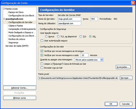Univates Configurar O Thunderbird Imap