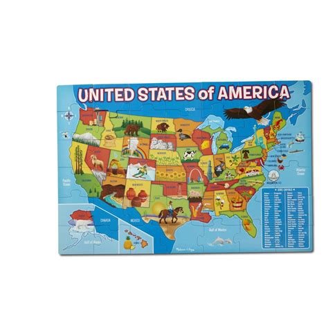 Melissa Doug Usa Map Giant Floor Puzzle Piece