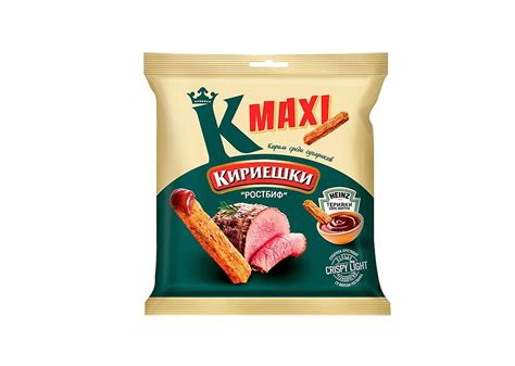 Кириешки Maxi, сухарики со вкусом Ростбиф и с соусом терияки Heinz,32шт ...