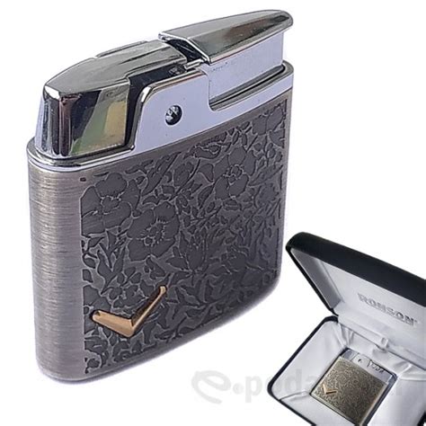 Зажигалка подарочная RONSON RCL10654 Plume Silver Arabesque (газовая ...
