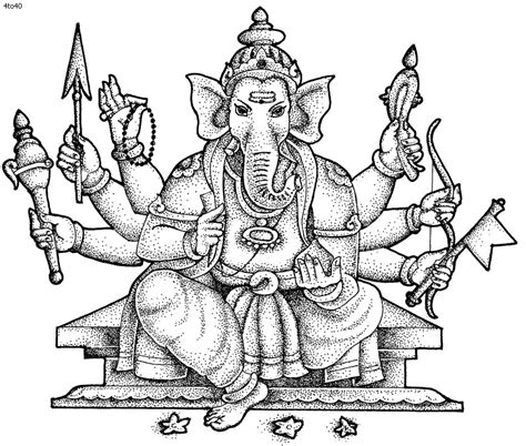 Coloriage Mythologie Hindou Ganesh 96894 Dieux et Déesses Dessin