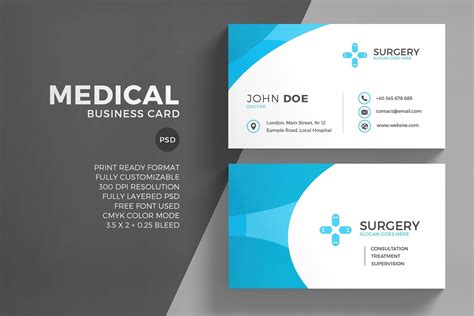 Medical Business Card Template Medical Business Card Doctor Business