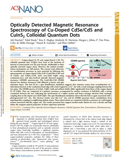 Pdf Optically Detected Magnetic Resonance Spectroscopy Of Cu Doped