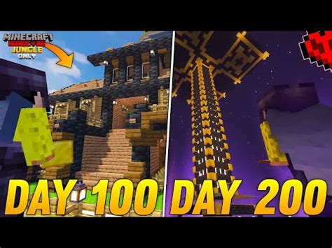 I Survived 200 Days In Jungle Only World In Minecraft Hardcore Hindi