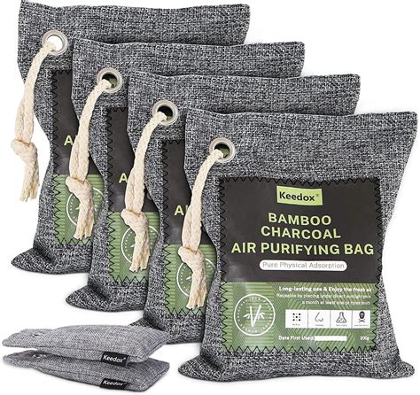 Keedox Nature Fresh Bamboo Charcoal Air Purifying Bags 6 Pack 4x200g 2x75g