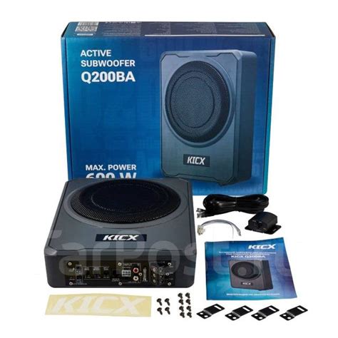 Активный подседельный сабвуфер Kicx Q200BA RMS 300ВТ, компонентные, 8 x ...