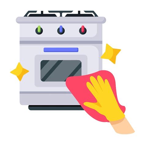 Premium Vector Flat Icon Of Stove Cleaning