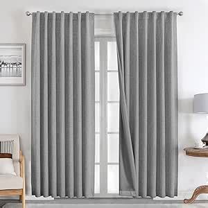 Joydeco Cortinas Opacas Lino 213cm 2 Paneles Gris Paga Hasta 24 Meses