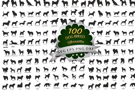 100 Dog Breeds Silhouette Bundle Graphic by MosdiStudioTemplate · Creative Fabrica