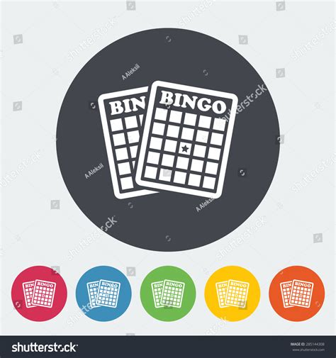 Bingo Single Flat Icon On The Circle Button Vector Illustration