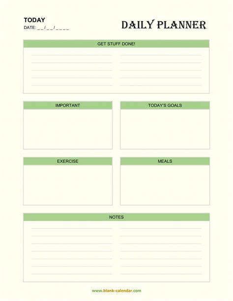 Printable Editable Daily Schedule Template Template Calendar Design