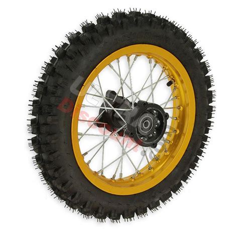 12 Rear Wheel For DIRT BIKE AGB29 Gold Wheels Complete Dirt Bike