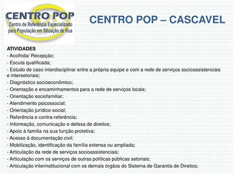 Centro Pop Cascavel - PPT - CENTRO POP – CASCAVEL PowerPoint Presentation, free download - ID ...