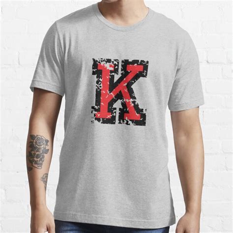 Letter K Distressed Two Color Black Red Character T Shirt For Sale By Theshirtshops