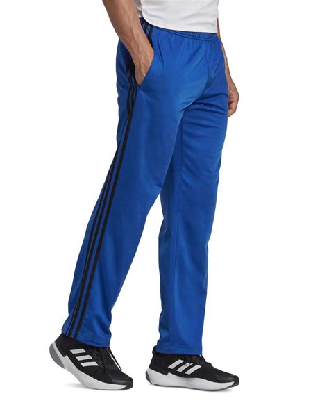 Adidas Synthetic Essentials Warm Up 3 Stripes Track Pants In Navy Blue For Men Lyst Canada