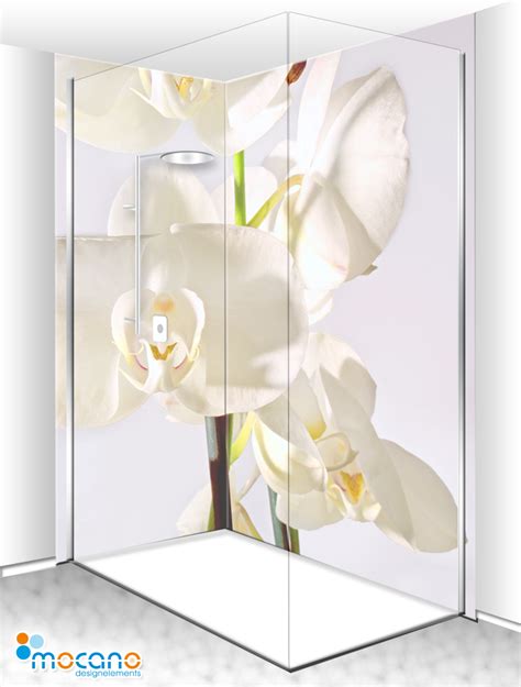 White Orchideen Series Duschr Ckwand X X Eck Set