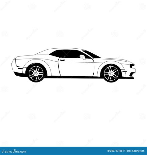 Perfil De Dibujo De Ilustración De Vector De Coche Deportivo