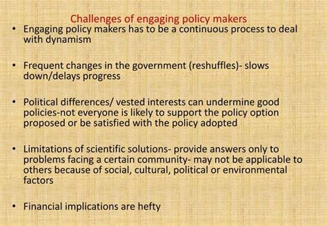 Effective Communication With Policy Makers