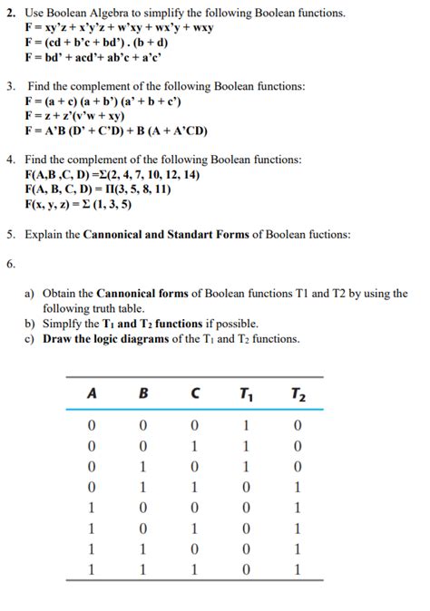 Solved Use Boolean Algebra To Simplify The Following Boolean