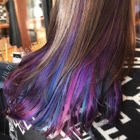 Peekaboo Galaxy Highlights Underlights Hair Galaxy Hair Color Blue