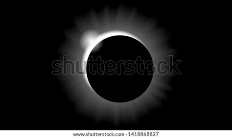 Solar Eclipse Black White Style Vector Stock Vector Royalty Free