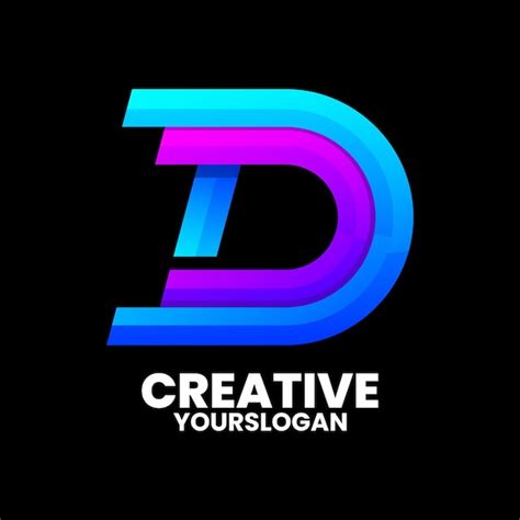 Diseño De Logotipo Colorido Letra D Vector Premium