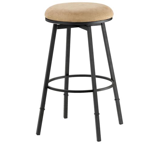 Red Leather Backless Bar Stools