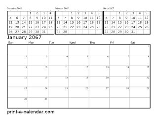 Download 2067 Printable Calendars